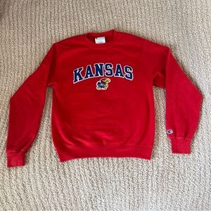 University Of Kansas Red Sweatshirt Crewneck Small